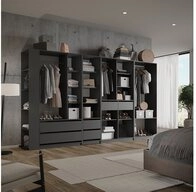 Vicco Kleiderschrank Elmo, Anthrazit, 50 x 200 cm 5er Set (5-St)