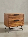 KADIMA DESIGN Nachttisch Nachtkonsole NISHAN 60x60x40 cm Massivholz...
