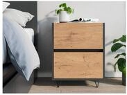 Posseik Nachttisch Posseik Nachttisch Industrial A 50 cm Grafit & Eiche Front