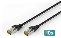Digitus DIGITUS CAT 6A S/FTP Outdoor-Patchkabel, 10 St&uuml;ck, 3m, schw. LAN-Kabel