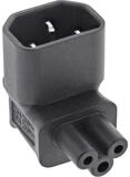 Inline Netzadapter IEC 60320 C14 / C5, oben/unten gewinkelt, 3pol Kaltger&auml;te