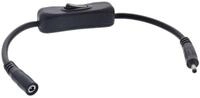 Inline DC Kabel mit Schalter, 3,5 x 1,35 mm, AWG 18, schwarz, 0,20 m Netzkabel