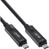 Inline USB 3.2 Gen.2 AOC Kabel, USB-C Stecker/Stecker 8K60Hz 60W, schwarz...