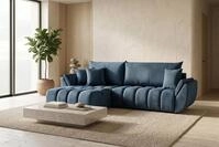 WFL GROUP Ecksofa Iris mit Schlaffunktion & Bettkasten - Universell Montierbar,