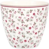 Greengate Becher Greengate Latte Cup Becher GALE Wei&szlig; mit Blumen