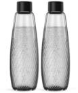 SodaStream Wasserkaraffe DUO Glasflasche Riffled DWS 1L, 2er-Pack, (Set, 2-tlg),
