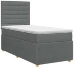 vidaXL Bett Boxspringbett mit Matratze Dunkelgrau 90 x 190 cm Stoff (1-tlg)