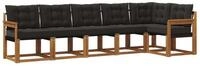 vidaXL Gartenlounge-Set Outdoor-Sofagarnitur 6 stk. Nat&uuml;rlich und Schwarz,...