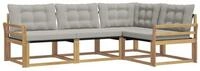 vidaXL Gartenlounge-Set Outdoor-Sofagarnitur 4 stk. Wei&szlig; und Hellgrau, (4-tlg)