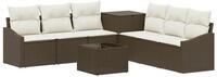 vidaXL Gartensofa Sofa Set 8 stk. Braun und Creme Wei&szlig; Polyrattan und Stahl, 8...