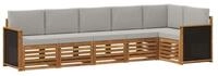 vidaXL Gartenlounge-Set Outdoor-Sofagarnitur 5 stk. Nat&uuml;rlich und Hellgrau,...