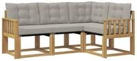 vidaXL Gartenlounge-Set Outdoor-Sofagarnitur 4 stk. Wei&szlig; und Hellgrau, (4-tlg)