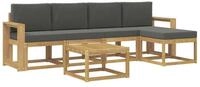 vidaXL Gartenlounge-Set Outdoor-Sofagarnitur 6 stk. Wei&szlig; und Anthrazit, (6-tlg)