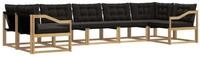 vidaXL Gartenlounge-Set Outdoor-Sofagarnitur 7 stk. Wei&szlig; und Schwarz, (7-tlg)