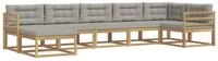 vidaXL Gartenlounge-Set Outdoor-Sofagarnitur 7 stk. Wei&szlig; und Hellgrau, (7-tlg)