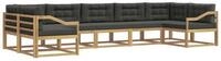 vidaXL Gartenlounge-Set Outdoor-Sofagarnitur 7 stk. Wei&szlig; und Anthrazit, (7-tlg)