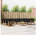 vidaXL Gartenlounge-Set vidaXL Outdoor-Sofagarnitur 10 stk. Wei&szlig; und Schwarz