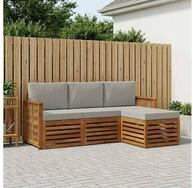 vidaXL Gartenlounge-Set vidaXL Outdoor-Sofagarnitur 4 stk. Nat&uuml;rlich und...