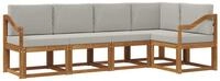 vidaXL Gartenlounge-Set Outdoor-Sofagarnitur 5 stk. Nat&uuml;rlich und Hellgrau,...