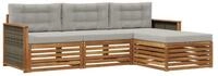vidaXL Gartenlounge-Set Outdoor-Sofagarnitur 4 stk. Nat&uuml;rlich und Hellgrau,...