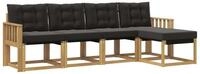 vidaXL Gartenlounge-Set Outdoor-Sofagarnitur 5 stk. Wei&szlig; und Schwarz, (5-tlg)