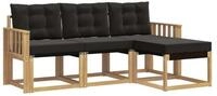 vidaXL Gartenlounge-Set Outdoor-Sofagarnitur 4 stk. Wei&szlig; und Schwarz, (4-tlg)