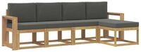 vidaXL Gartenlounge-Set Outdoor-Sofagarnitur 5 stk. Wei&szlig; und Anthrazit, (5-tlg)