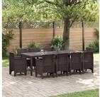 vidaXL Loungeset vidaXL Garten Essgruppe 11 stk. Braun Polypropylen