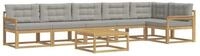 vidaXL Gartenlounge-Set Outdoor-Sofagarnitur 7 stk. Wei&szlig; und Hellgrau...