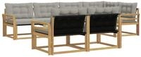 vidaXL Gartenlounge-Set Outdoor-Sofagarnitur 7 stk. Wei&szlig; und Hellgrau, (7-tlg)