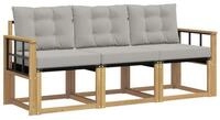 vidaXL Gartenlounge-Set Outdoor-Sofagarnitur 3 stk. Wei&szlig; und Hellgrau, (3-tlg)