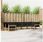 vidaXL Gartenlounge-Set vidaXL Outdoor-Sofagarnitur 7 stk. Wei&szlig; und Schwarz
