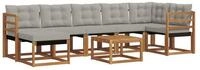 vidaXL Gartenlounge-Set Outdoor-Sofagarnitur 8 stk. Nat&uuml;rlich und Hellgrau,...