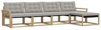 vidaXL Gartenlounge-Set Outdoor-Sofagarnitur 5 stk. Wei&szlig; und Hellgrau, (5-tlg)