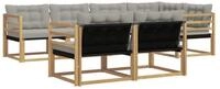 vidaXL Gartenlounge-Set Outdoor-Sofagarnitur 7 stk. Wei&szlig; und Hellgrau, (7-tlg)
