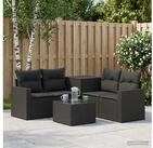 vidaXL Gartenlounge-Set vidaXL Sofa Set 6 stk. Schwarz Polyrattan und Stahl