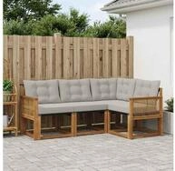 vidaXL Gartenlounge-Set vidaXL Outdoor-Sofagarnitur 4 stk. Nat&uuml;rlich und...