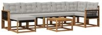 vidaXL Gartenlounge-Set Outdoor-Sofagarnitur 8 stk. Nat&uuml;rlich und Hellgrau,...