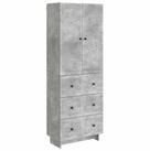 vidaXL Gartenlounge-Set Schrankset 2 stk. Betongrau Holzwerkstoff, (2-tlg)
