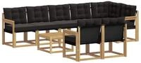vidaXL Gartenlounge-Set Outdoor-Sofagarnitur 9 stk. Wei&szlig; und Schwarz, (9-tlg)