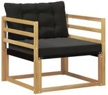 vidaXL Sofaelement Outdoor-Sofagarnitur Massives nholz und Textilene Wei&szlig; (1...