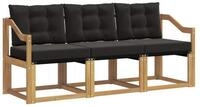 vidaXL Gartenlounge-Set Outdoor-Sofagarnitur 3 stk. Wei&szlig; und Schwarz, (3-tlg)
