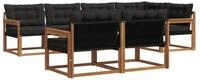 vidaXL Gartenlounge-Set Outdoor-Sofagarnitur 7 stk. Nat&uuml;rlich und Schwarz,...
