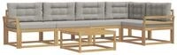 vidaXL Gartenlounge-Set Outdoor-Sofagarnitur 6 stk. Wei&szlig; und Hellgrau...