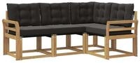 vidaXL Gartenlounge-Set Outdoor-Sofagarnitur 4 stk. Wei&szlig; und Schwarz, (4-tlg)