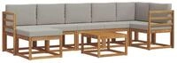 vidaXL Gartenlounge-Set Outdoor-Sofagarnitur 8 stk. Nat&uuml;rlich und Hellgrau,...