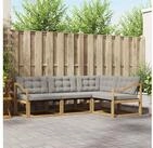 vidaXL Gartenlounge-Set vidaXL Outdoor-Sofagarnitur 4 stk. Wei&szlig; und Hellgrau
