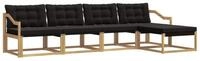 vidaXL Gartenlounge-Set Outdoor-Sofagarnitur 5 stk. Wei&szlig; und Schwarz, (5-tlg)