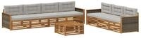 vidaXL Gartenlounge-Set Outdoor-Sofagarnitur 8 stk. Nat&uuml;rlich und Hellgrau,...