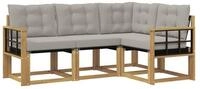 vidaXL Gartenlounge-Set Outdoor-Sofagarnitur 4 stk. Wei&szlig; und Hellgrau, (4-tlg)